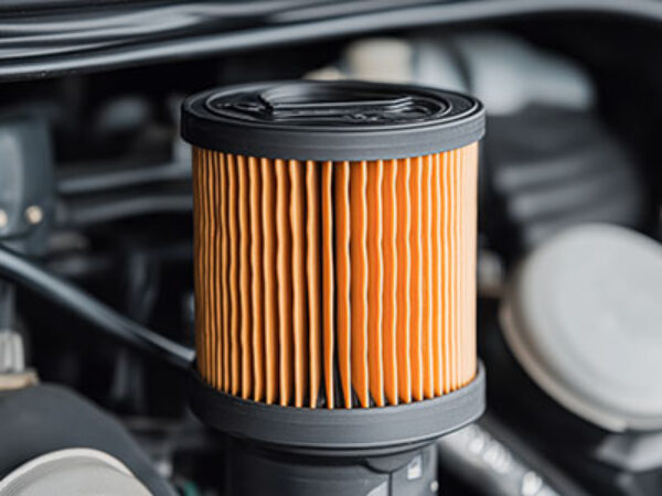 Air filter on an engine